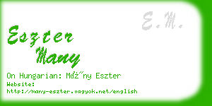 eszter many business card